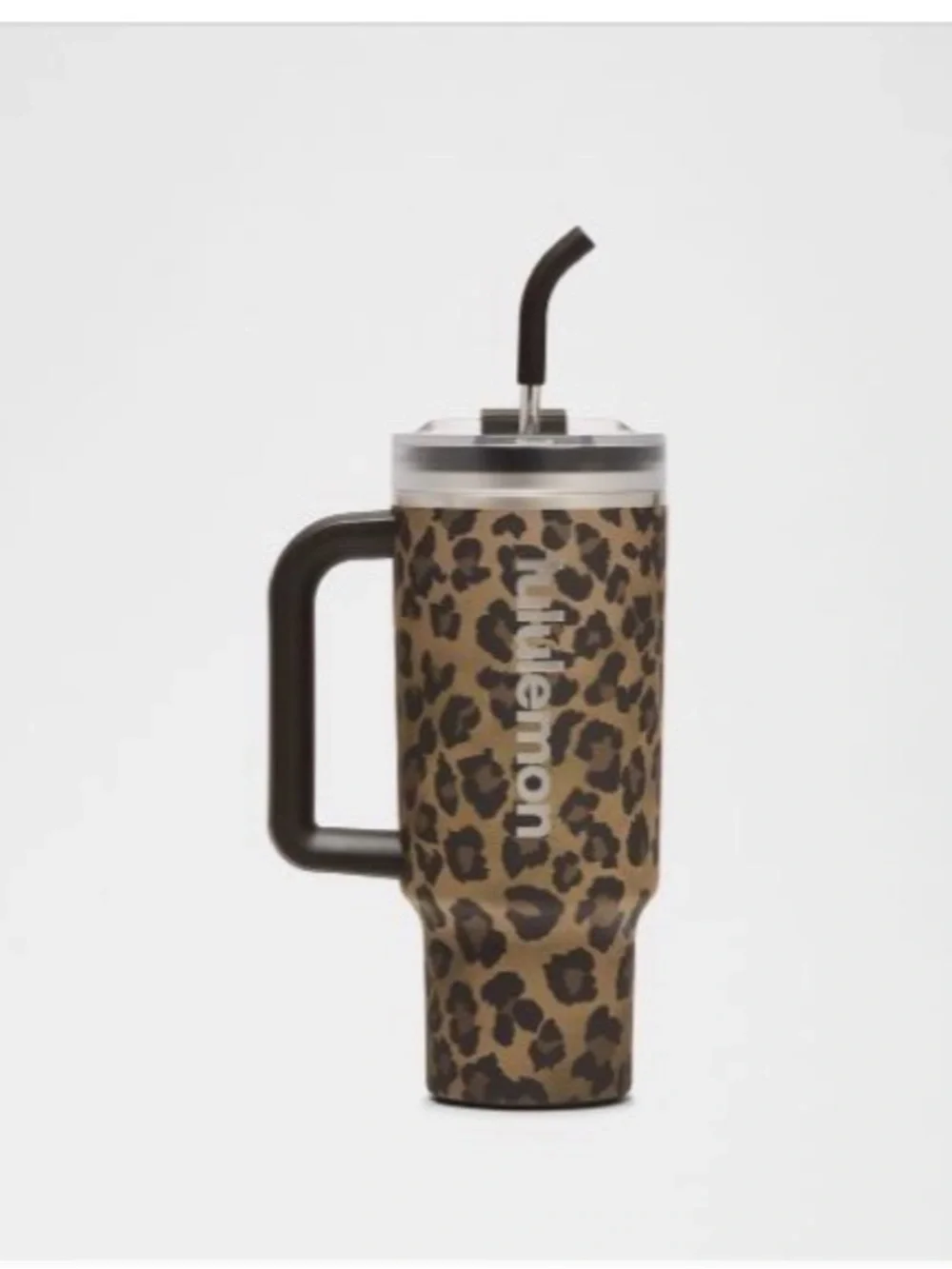 Lululemon athletic Insulate Tumbler Mug with Leopard Print and Handle 40 oz - Picture 1 of 1